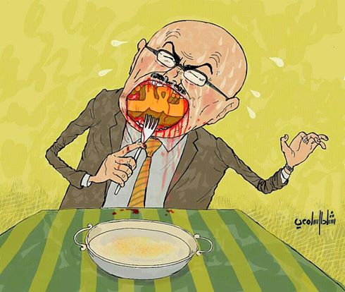 كاريكاتير الفنان رشاد السامعي تعز وانتقام المخلوع علي صالح 